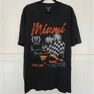 McLaren T-Shirt Miami F1 Formula One Racing MCL36 Men's XXL Gray Cotton Car Auto